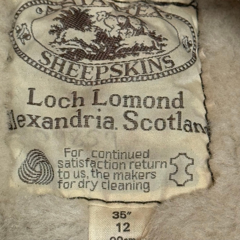 Vintage Loch Lomond Alexandria Scotland Antartex Sheepskin Jacket Size 12 - Picture 6 of 10